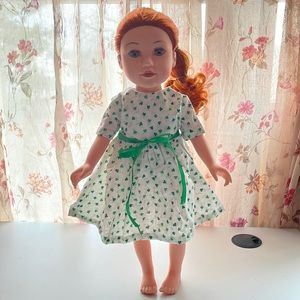 Short sleeve dress for 18” doll